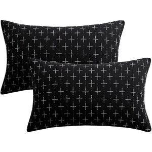 Modern Farmhouse Pillowcase Rustic Woven Textured Throw Pillow Covers